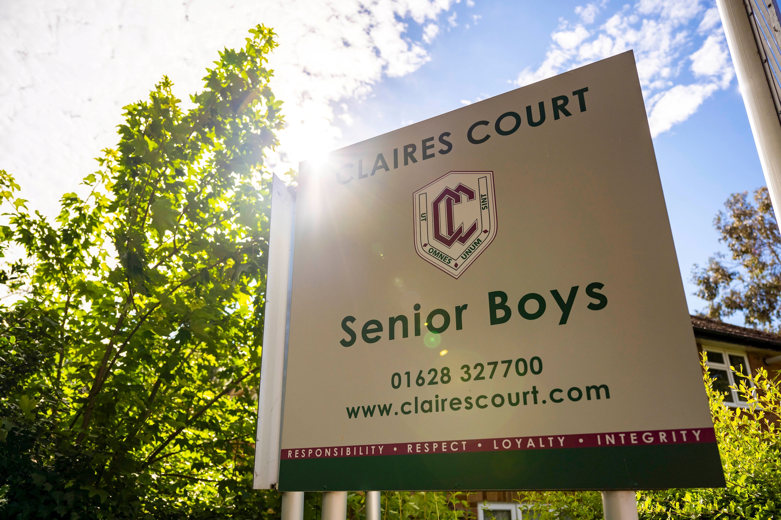 a photo of the senior boys school sign