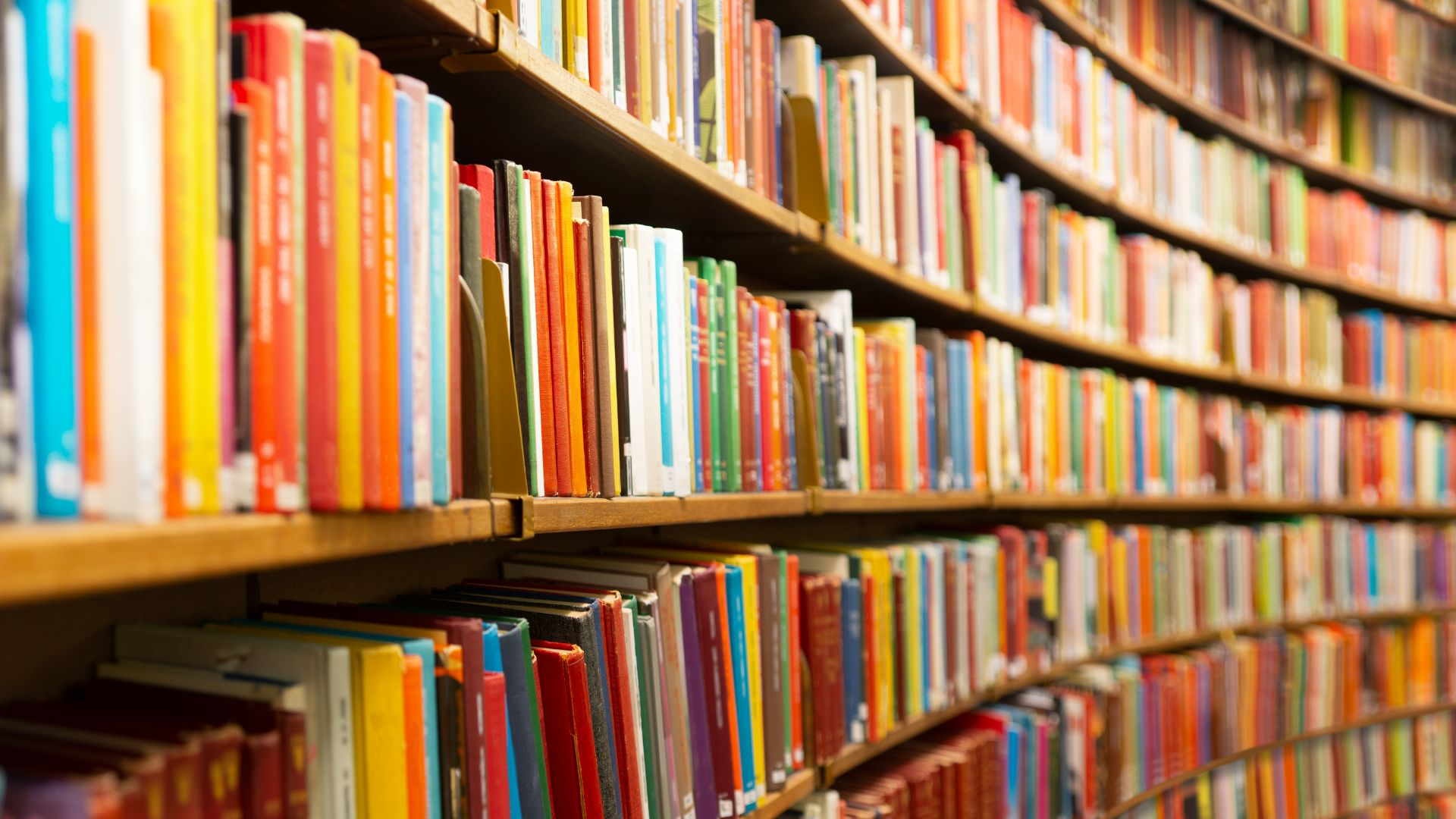 photo of books in a library