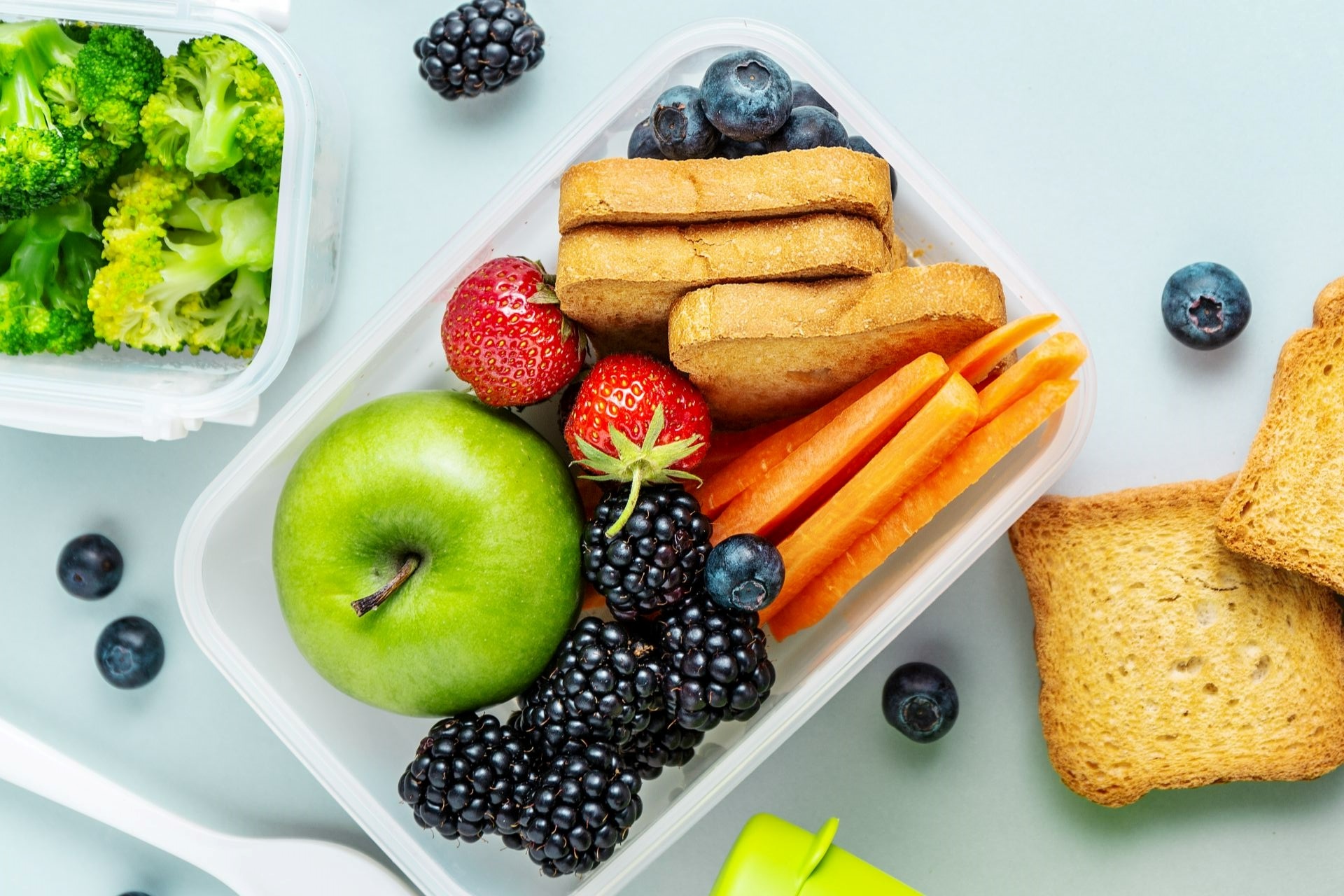 Photo of a school packed lunch