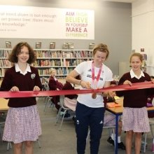 Decorated Olympic athlete unveils Claires Court library Decorated Olympic athlete unveils Claires Court library